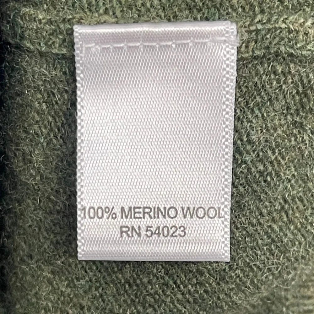 Banana Republic MERINO WOOL 1/4 Zip Button Mens L Mock Neck Sweater Olive‎ Green